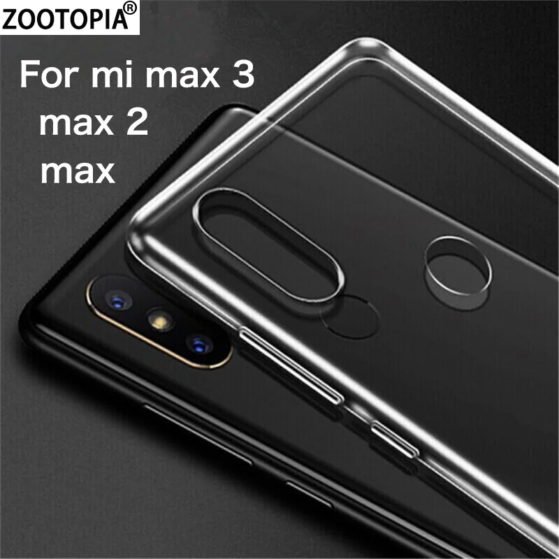 Мягкий чехол для Xiaomi Max 3 Mi 2 прозрачный из ТПУ Для силиконовый тонкий на Max3