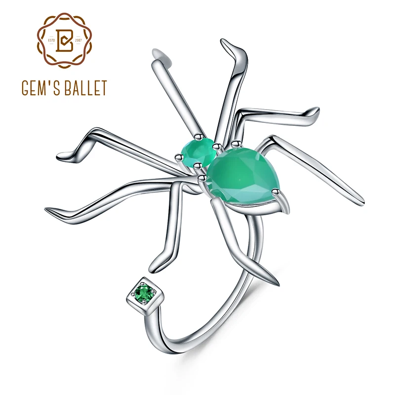 Женское кольцо с пауком GEM'S BALLET из стерлингового серебра 925 пробы натуральный