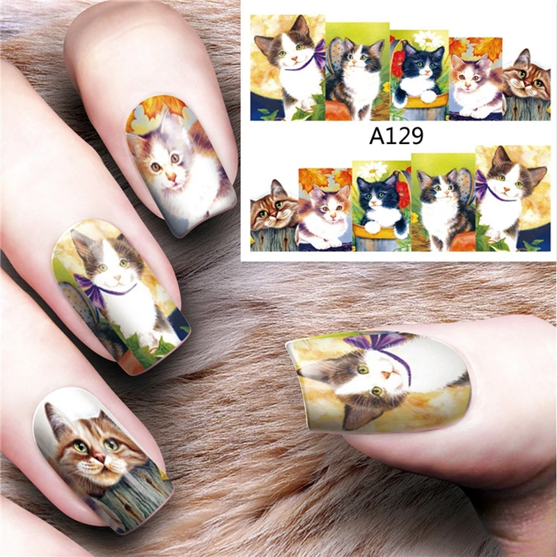 Переводные наклейки для ногтей 12 листов