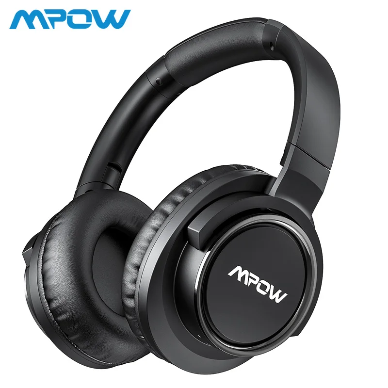 Mpow H18 активный шумоподавление наушников 50 часов время игры 17 м/56ft Bluetooth Диапазон с чехлом Hi-Fi Аудио Бас - Цвет: Black