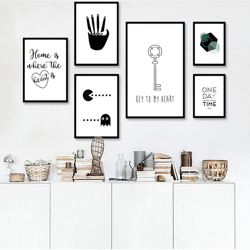Минималистичный холст для детской росписи черно-белые постеры с принтами