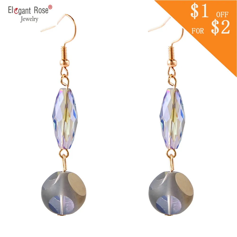 Boho Statement Fashion Crystal Tassel Earrings White Blue Red Long Transparent Wholesale Drop Dangle For Women Jewelry | Украшения и