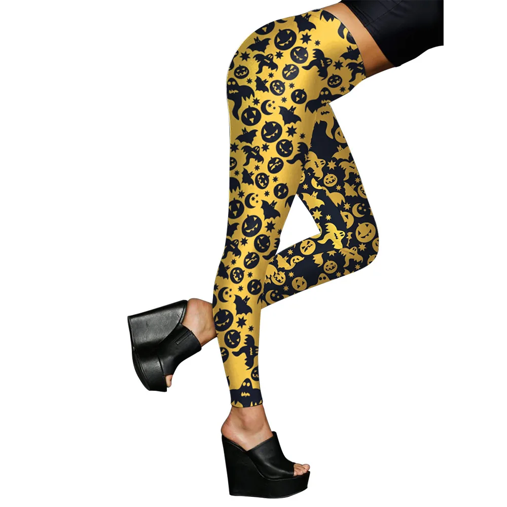 Для женщин s Хэллоуин дом с привидениями тыквы Фонари леггинсы Горячая femme Тонкий