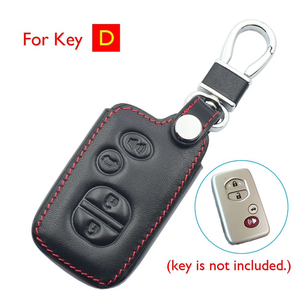 For Key D Кожаный чехол для автомобильных ключей, чехол для Toyota 4runner Land Cruiser Venza Camry Prius Смарт чехол дистанционного брелока брелок протектор Аксессуары для сумок - Название цвета: For Key D