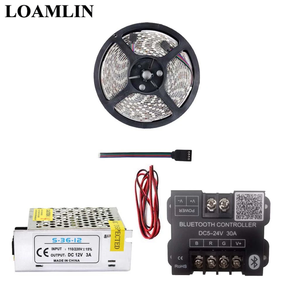 5 м 10 15 20 RGB Светодиодные полосы света SMD2835/3528 с 30A Bluetooth светодиодный контроллер