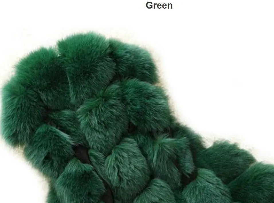 green 10 шагов 120 см супер длинный меховой жилет Зимний женский роскошный жилет из искусственного лисьего меха Пушистый Тонкий женский жилет из искусственного меха размера плюс искусственный мех wj1342 - Цвет: green