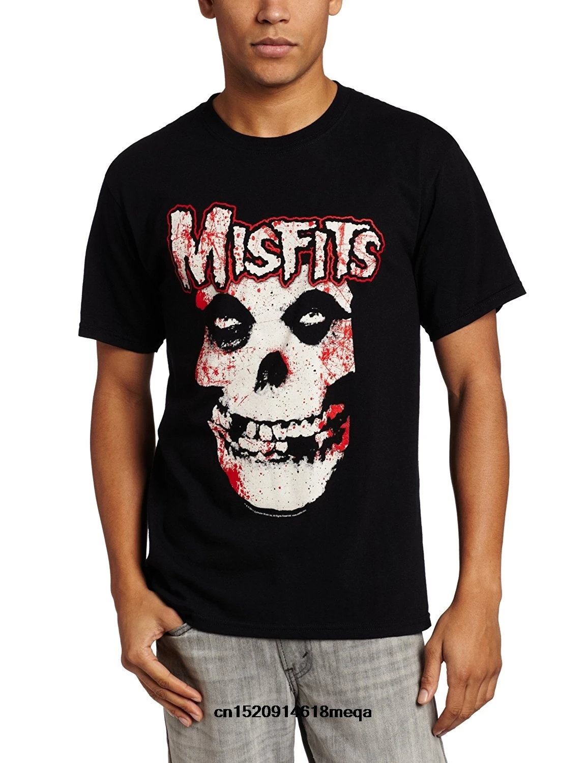 Футболка мерчендайзинг Мужская кровавая Misfits футболка с черепом|Мужские