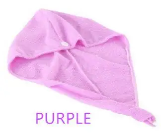 purple Супер абсорбент для длинных вьющихся волос Полотенце с кнопкой для головы анти-завивка полотенце из микрофибры Тюрбан Твист волос шапка путешествия полотенце s - Цвет: purple