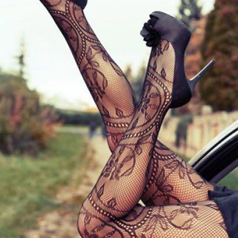 Женское нижнее белье кружевные сетчатые колготки с поясом | Женская одежда
