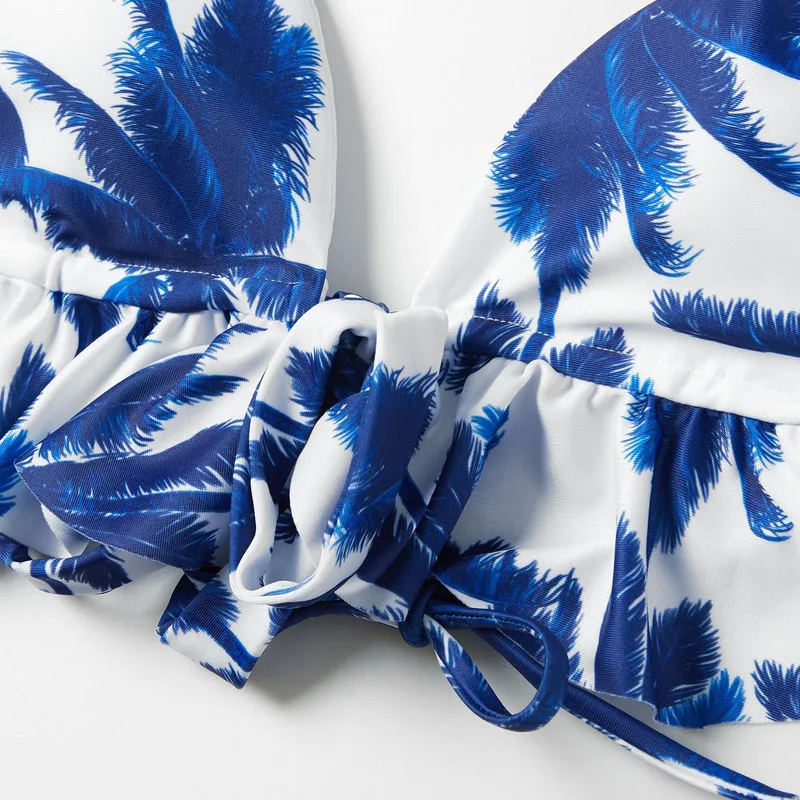 Coconut Tree Print Swimsuit Mommy And Me One Piece Mom And Daughter Bikini Set Family Look Swimwear Men Boy Dad Son Beach Shorts