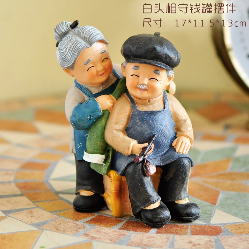 Новинка, статуэтки для старых пар, подарки для любви, мать бабушка и дедушка, домашний декор, аксессуары, сувениры, юбилей - Цвет: color2