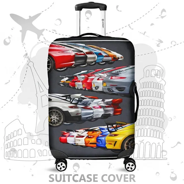Luggage cover C QIAQU мультфильм автомобиль Дорожный чемодан защитный чехол для 18 ''-32'' чемодан дорожные Аксессуары Эластичный Чемодан пылезащитный чехол - Цвет: Luggage cover C