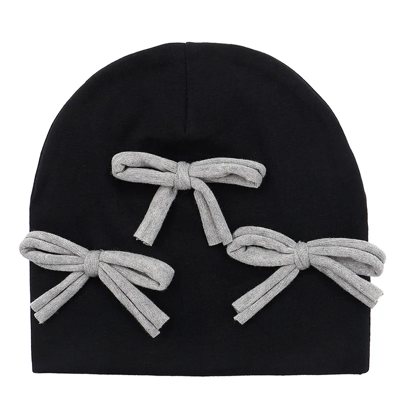 GZhilovingL New Cute Baby Cotton Bow Hat Beanies For Infant Girls Boys Kids Winter Soft Solid Newborn Baby Hair Accessories