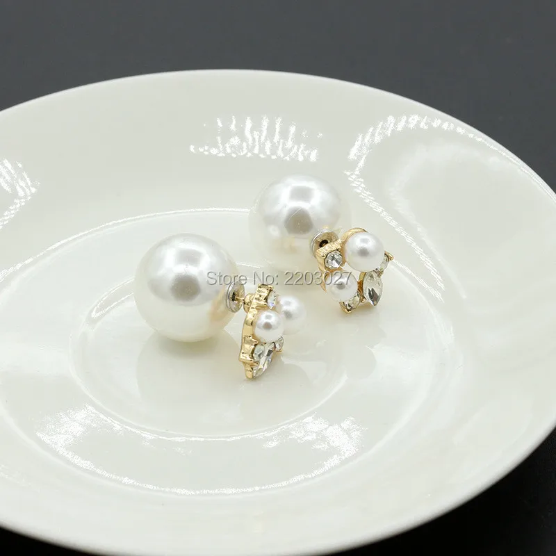 Korean Fashion Imitation Pearl Flower Crystal Wedding Stud Earrings for Women Jewelry | Украшения и аксессуары