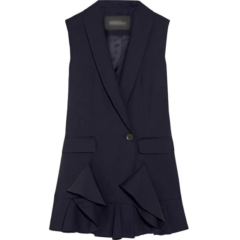 Женский сарафан с V образным вырезом черное приталенное офисное платье жилет без