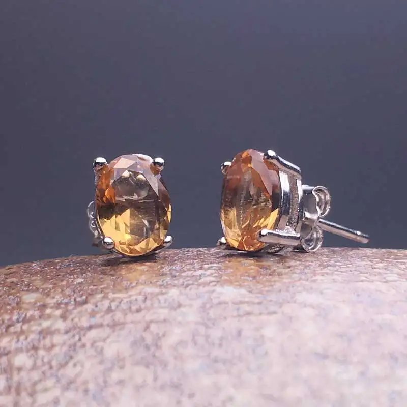 Женские серьги-гвоздики CSJ с зултанитом из стерлингового серебра 925 пробы |