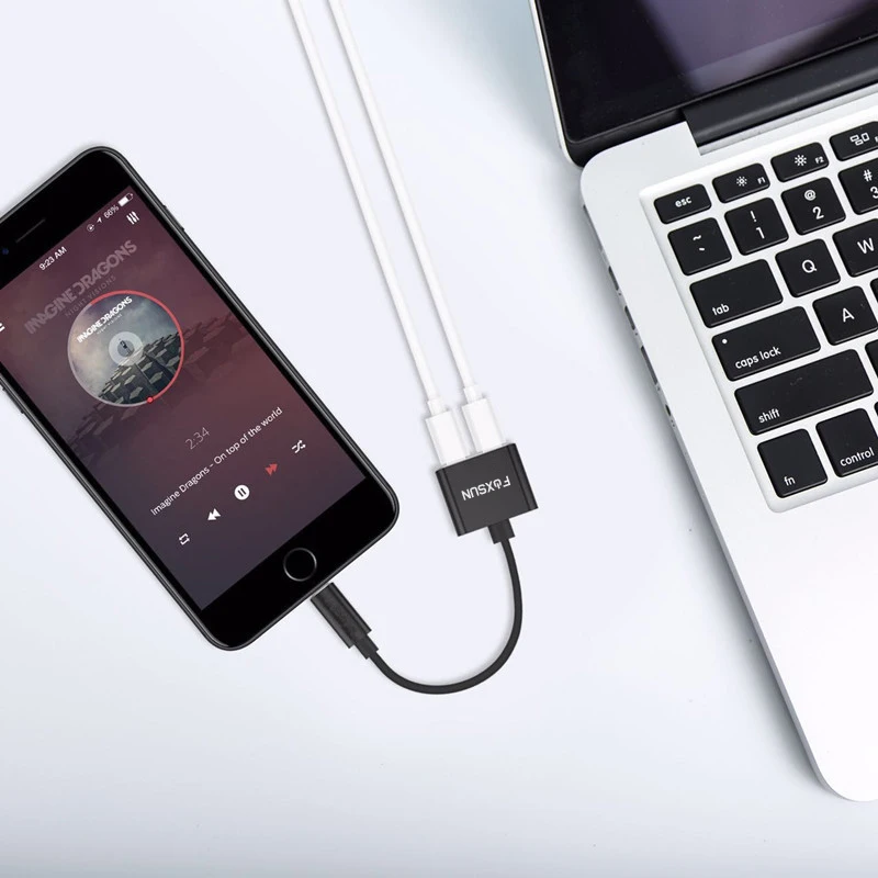Адаптер для разветвителя Lightning 2 в 1 iPhone 7/8/X/ двойной портов lightning адаптер наушников