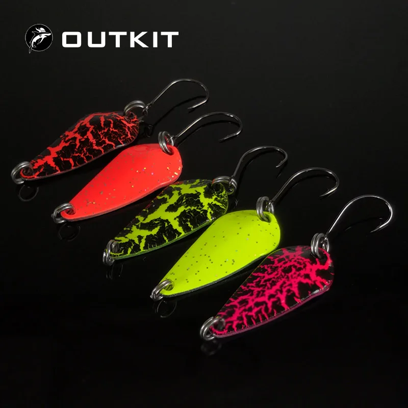 

OUTKIT 5pcs Mix Colors 3cm 3g Fishing Spoon Lure Swim Bait Isca Artificial Trout Lure Pesca Fishing Tackle Leurre Truite Spoons
