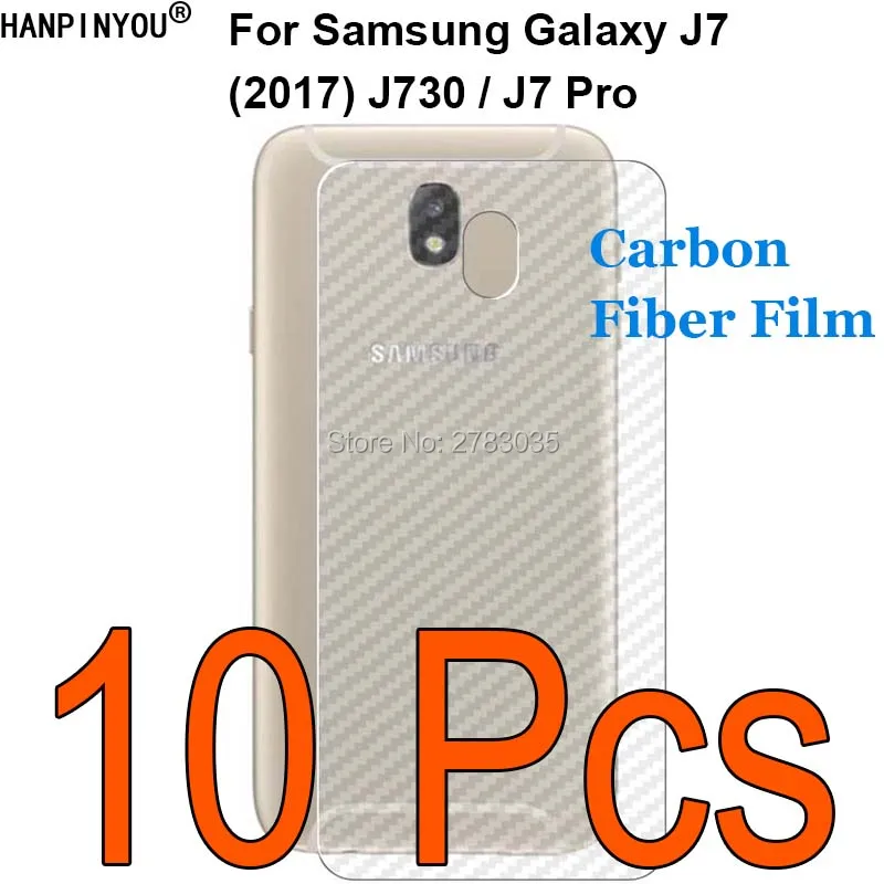 

10 шт. для Samsung Galaxy J7 (2017)/J7 Pro J730 5,5 "3D прозрачная защитная пленка для задней панели из углеродного волокна с защитой от отпечатков пальцев