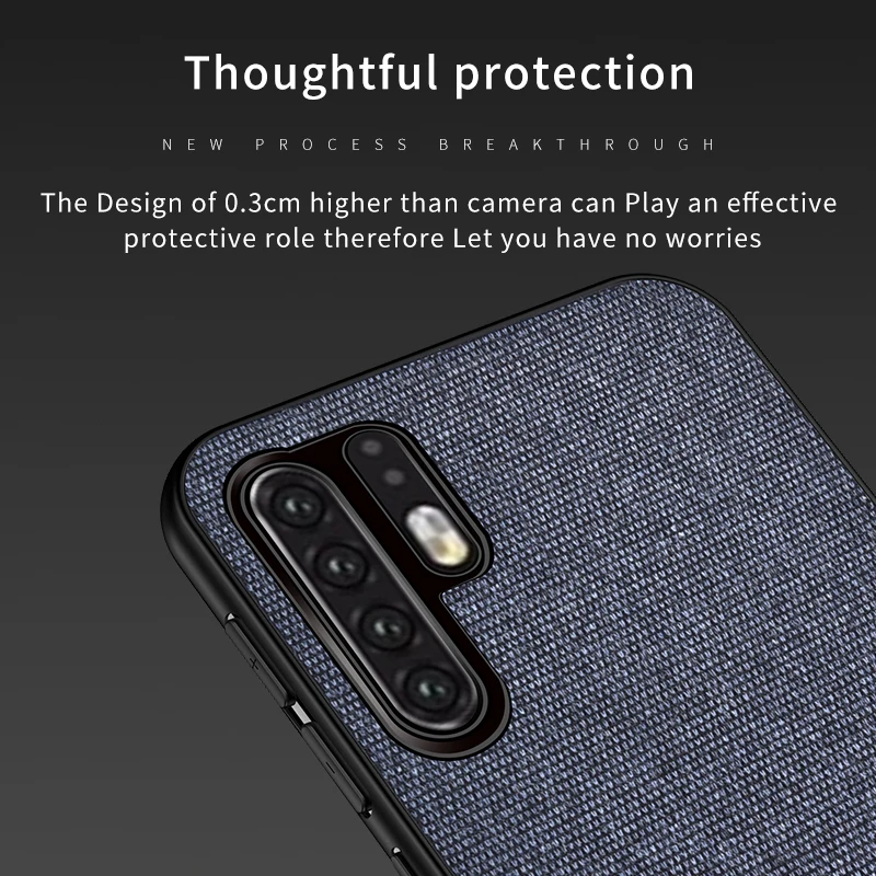 Нескользящий чехол для Huawei P30 Pro Роскошная ткань + Поликарбонат ТПУ задняя крышка
