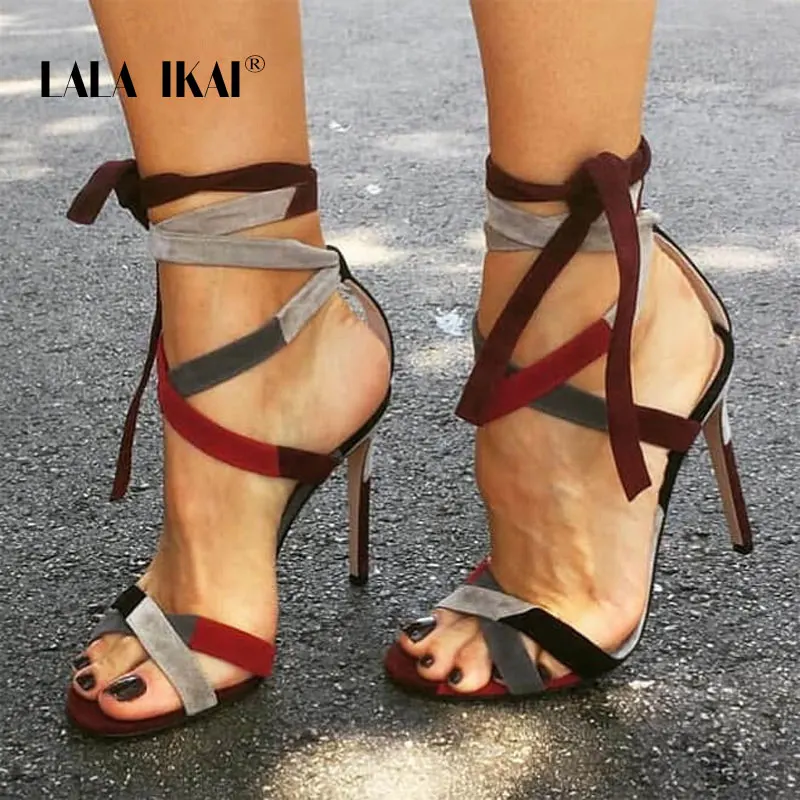 LALA IKAI/женские босоножки на высоком каблуке Обувь для вечеринок Летние