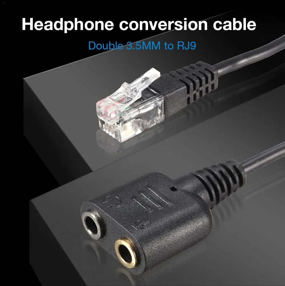 Компьютерная гарнитура для телефонная с двумя 3 5 мм до RJ9 хрустальной головкой