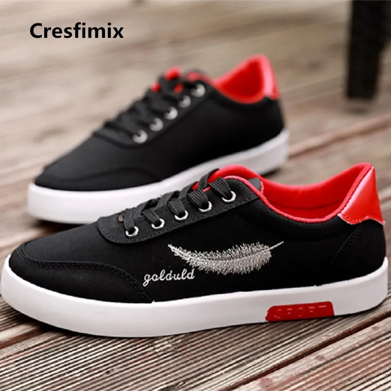 

Cresfimix chaussures masculines man fashion black canvas lace up shoes male cool autumn & winter shoes men comfy shoes a2696