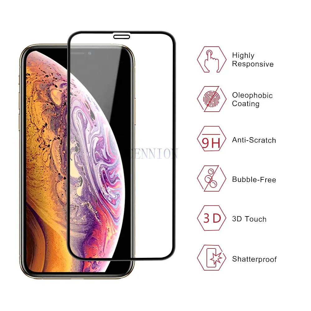 

High Clear 5D Full Cover Tempered Glass Protector for iPhone 8 7 plus 6s 6 X XR Xs Max 50pcs no retail package