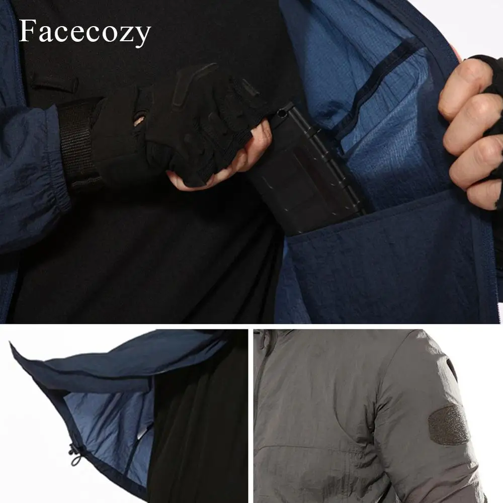 Facecozy Мужская Тактическая Военная охотничья куртка летняя дышащая мужская с