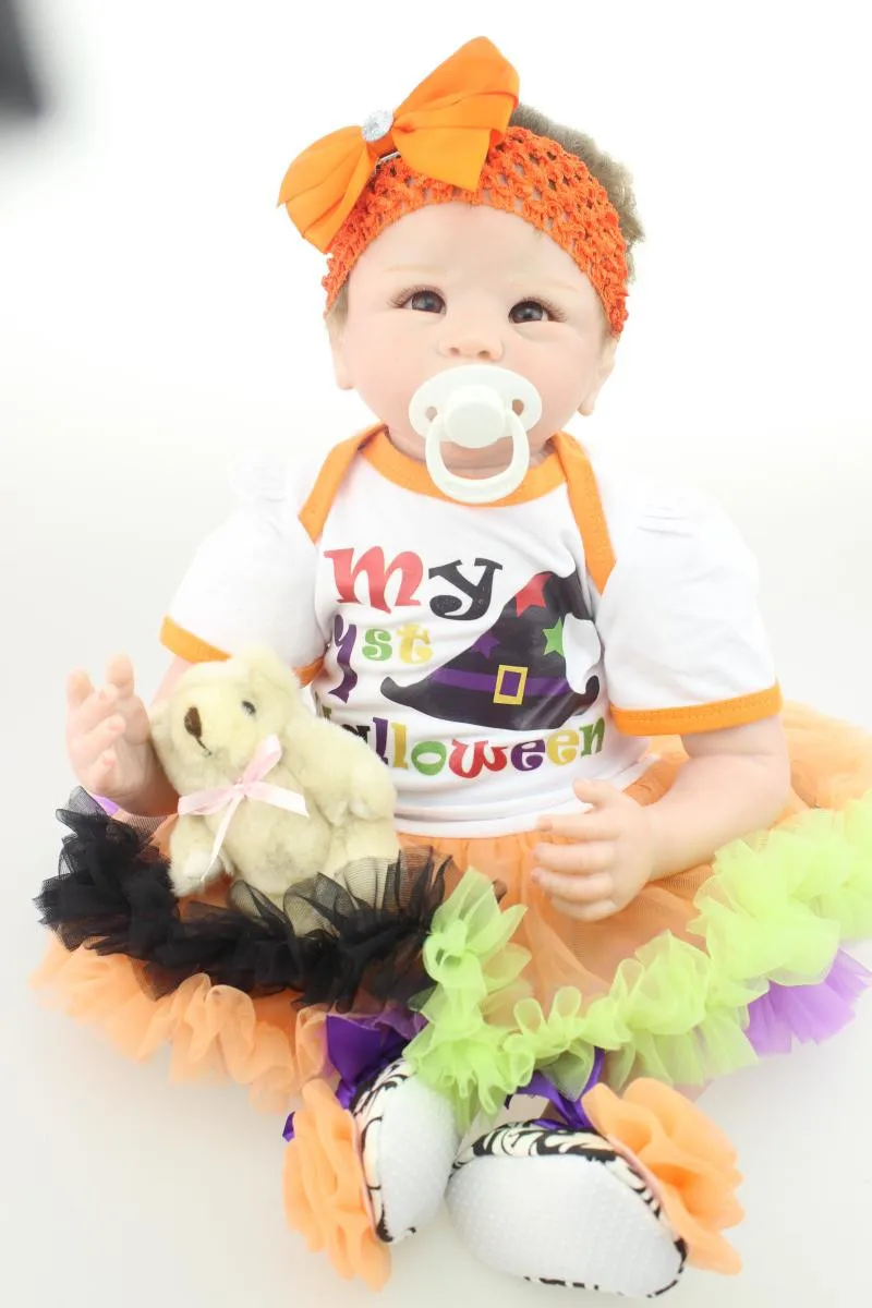 55 см силиконовая кукла-Реборн игрушка для девочек Реалистичная кукла-реборн