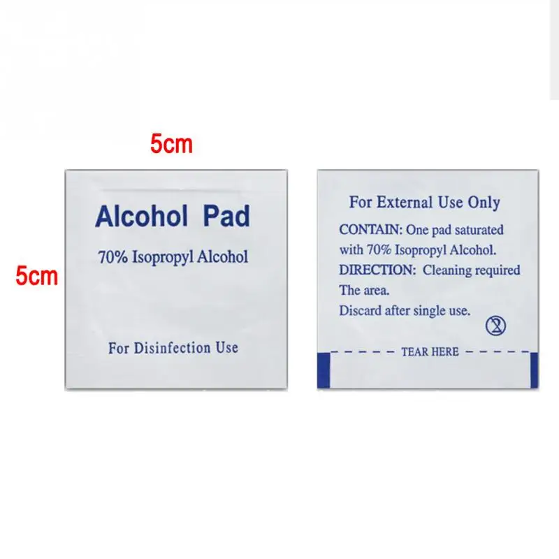 100pcs/lot Alcohol Prep Swap Pad Wet Wipe for Antiseptic Skin Cleaning Care Jewelry Mobile Phone Clean