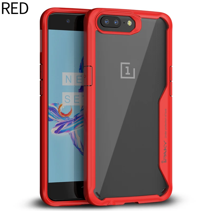 Чехол IPAKY для Oneplus 6 силиконовый гибридный Прозрачный чехол 5 5T One Plus 7/1 + 7