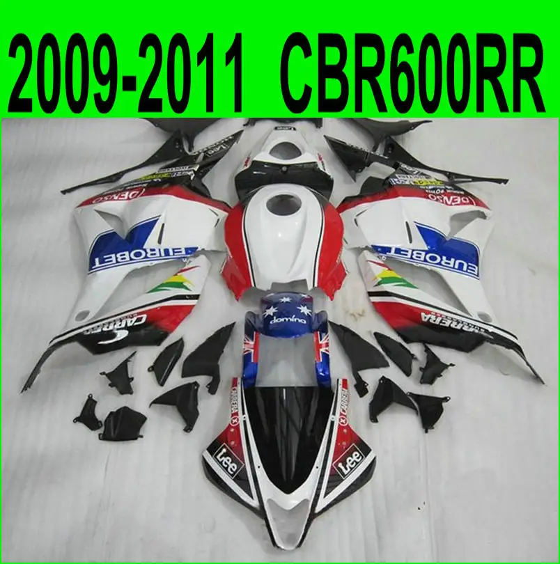 Обтекатели тела для Honda CBR600RR 2009 2011 2012 (белый красный) cbr 600rr 09/10/11 обтекатель