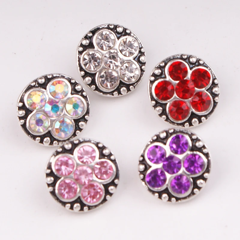 

NEW 12mm flower metal snap button diy jewelry MS3201