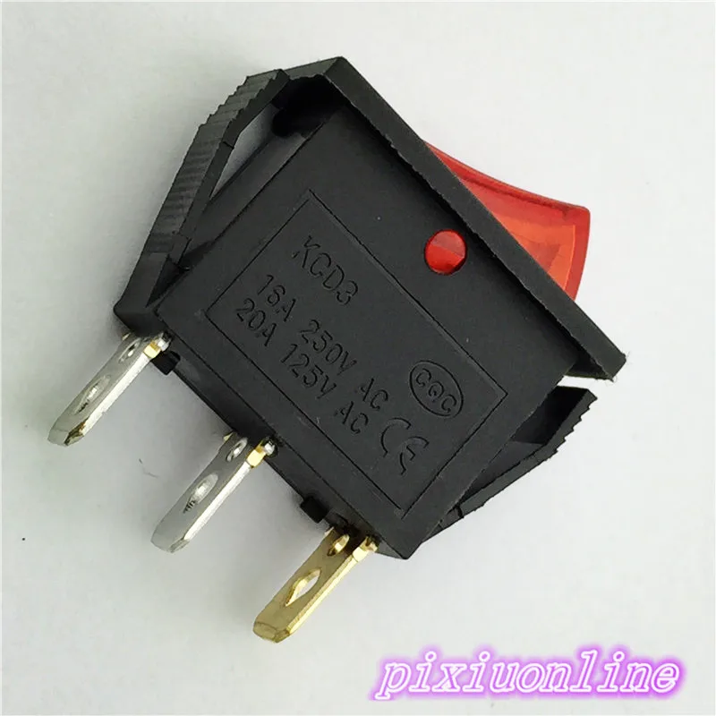 Высокое качество G132Y 3PIN SPST вкл/выкл 5 шт. красный светодиодный переключатель LightBoat