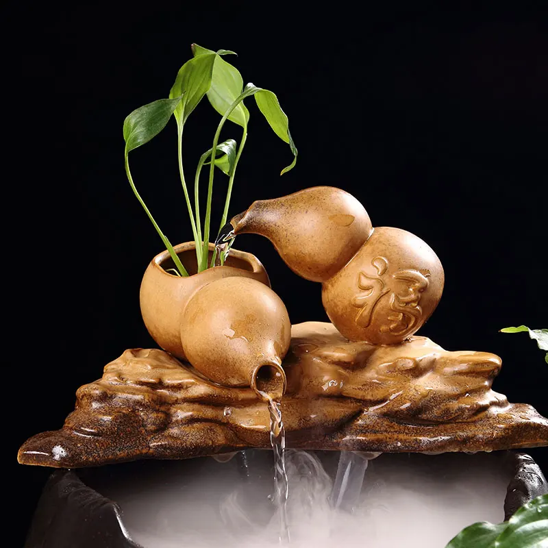 110/220 в винтажный керамический фонтан для воды Lucky Feng Shui украшение колеса