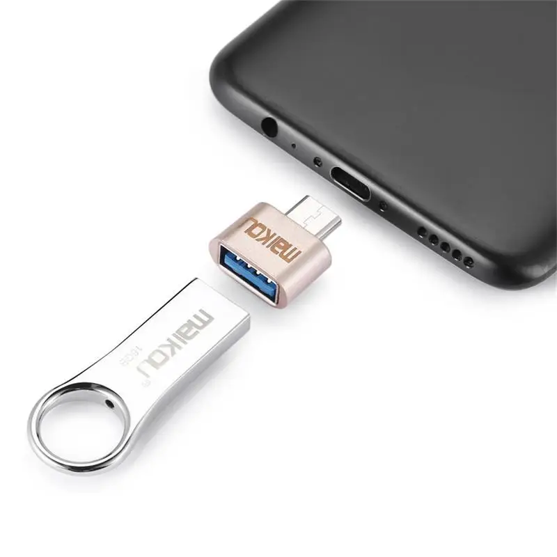 Мини Металл USB3.0 для Тип-C OTG адаптер смартфона/Планшеты OTG USB Тип-C OTG с разъемом «мама» кабель конвертер для смартфонов компьютеры - Цвет: Rose Gold