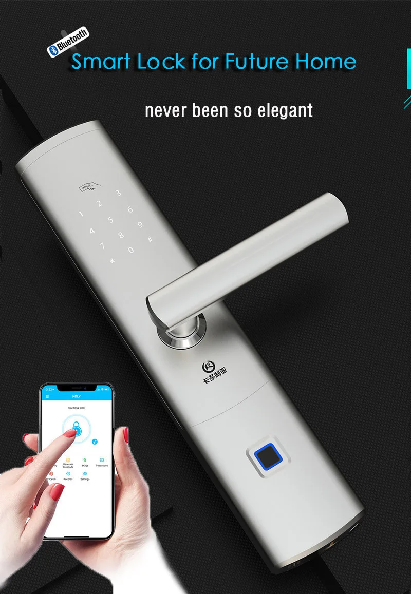Фото Умный Замок со шлюзом Bluetooth отпечатком пальца паролем дистанционное управление Умный Замок со шлюзом Bluetooth отпечатком пальца паролем дистанционное управление