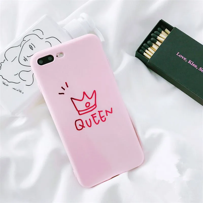 Чехол для телефона starllife с буквами queen King пары iphone 7 Coque ультра тонкий глянцевый