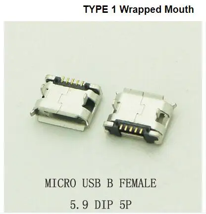 10 шт./лот 5 контактный разъем Micro USB 9 мм DIP мама для мобильного телефона мини