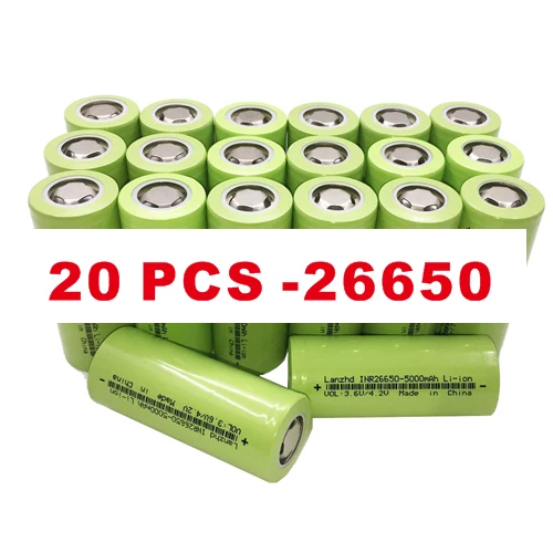 20PCS 20 шт Новинка INR26650 батарея для samsung 26650 3,7 V 5000mAh Высокая емкость 26650A литий-ионные аккумуляторы 26650 - Цвет: 20PCS