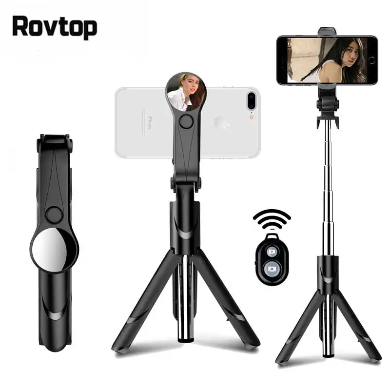 Rovtop Универсальная беспроводная Bluetooth селфи-палка мини-штатив выдвижной монопод с