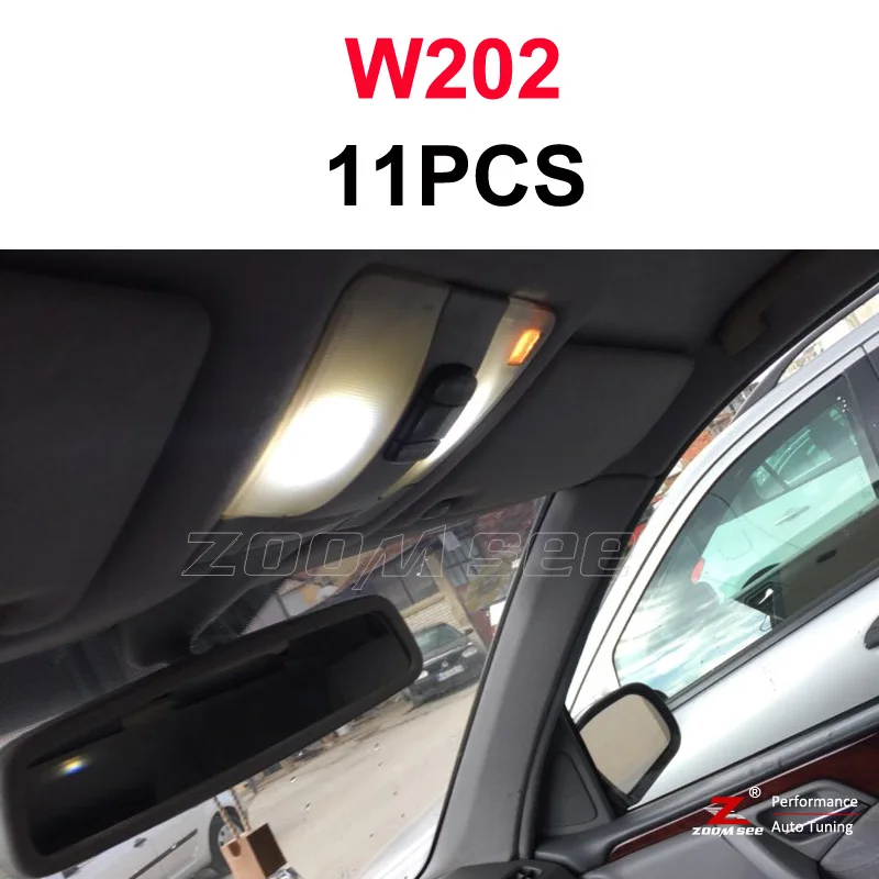 W202 Sedan - 11PCS Идеальный белый светодиодный светильник Canbus для Mercedes Benz C class W202 W203 W204 S202 S203 S204 C203 C203 C204 C204(93-14 - Испускаемый цвет: W202 Sedan - 11PCS