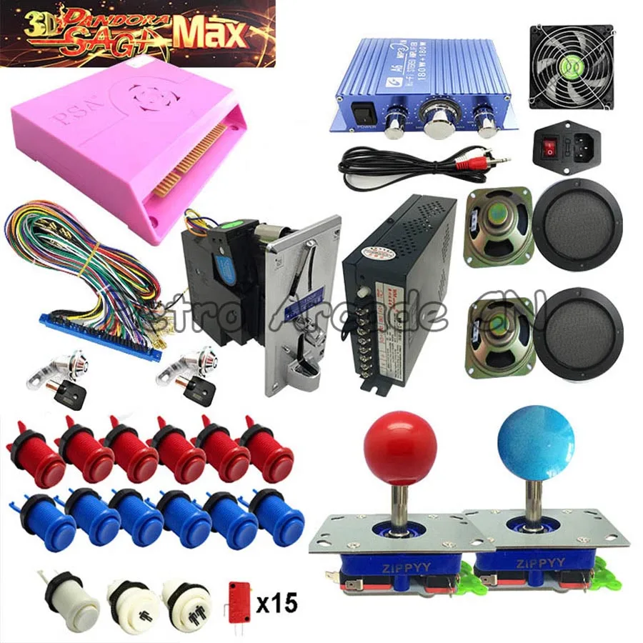 Short Zippy joystick 3D Пандора Макс аркадный Набор сделай сам с 2255 в 1 доска Jamma Happ джойстик Кнопка монетоприемник для монетоуправления игровой автомат - Цвет: Short Zippy joystick