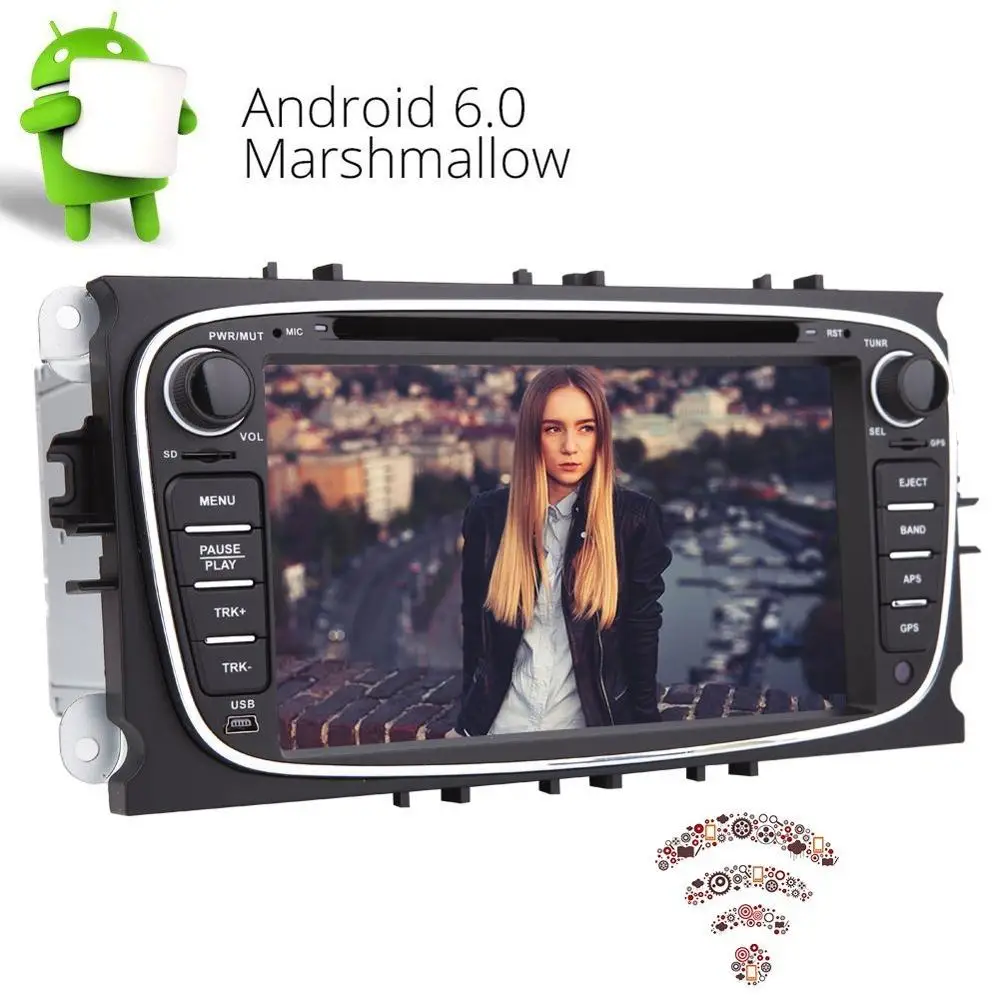 Для Ford 2Din автомобильный стерео Android 6 0 емкостный Экран DVD плеер gps навигации