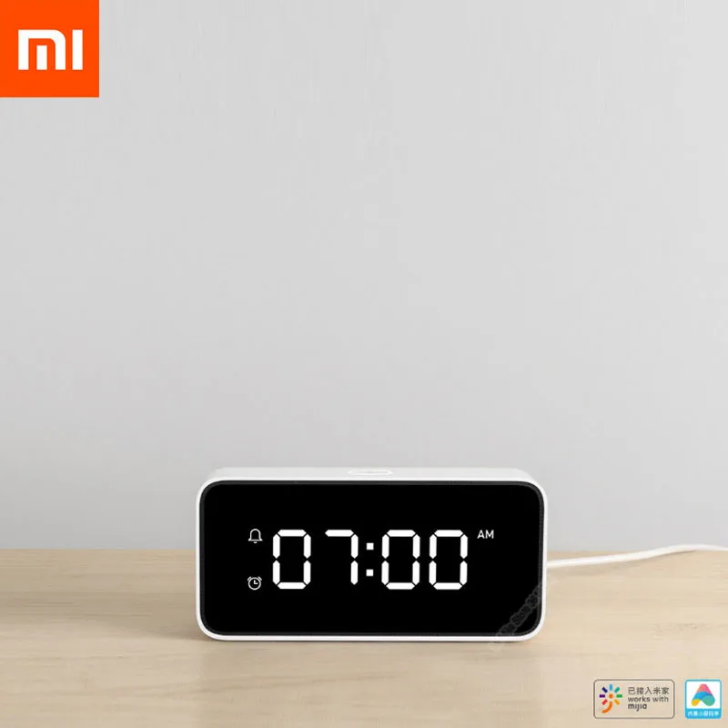 Оригинальный Смарт будильник Xiaomi Xiaoai Часы голосового вещания АБС пластик