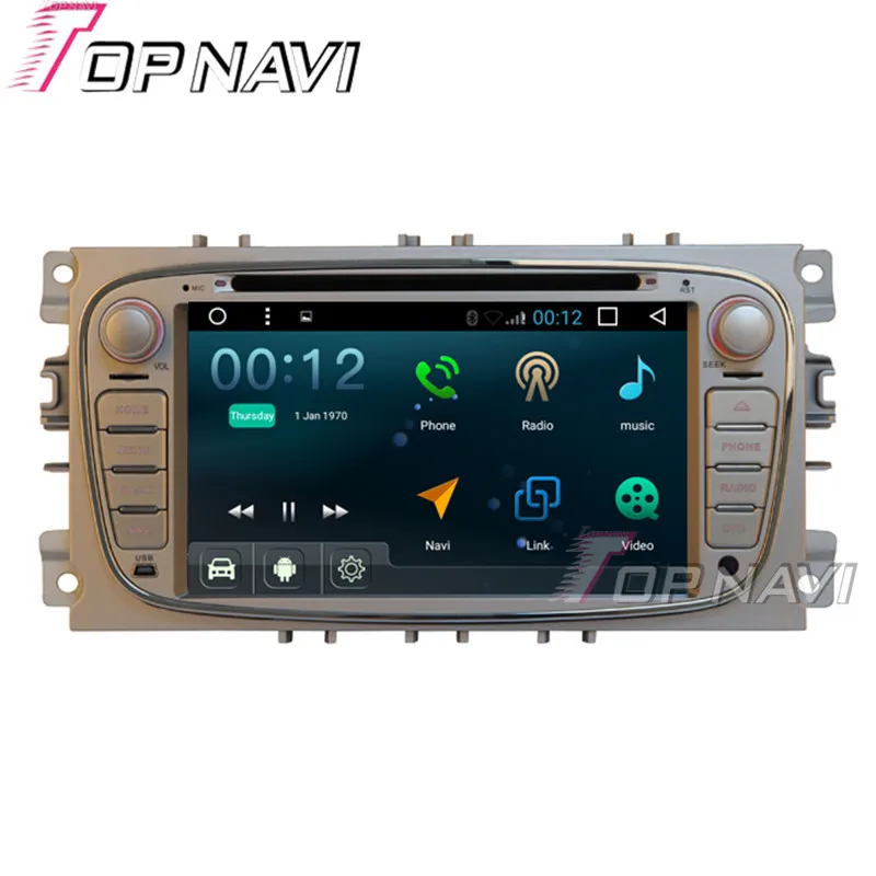 TOPNAVI четырехъядерный 16G Android 6 0 Автомобильный Радио Стерео GPS навигация для Ford Focus