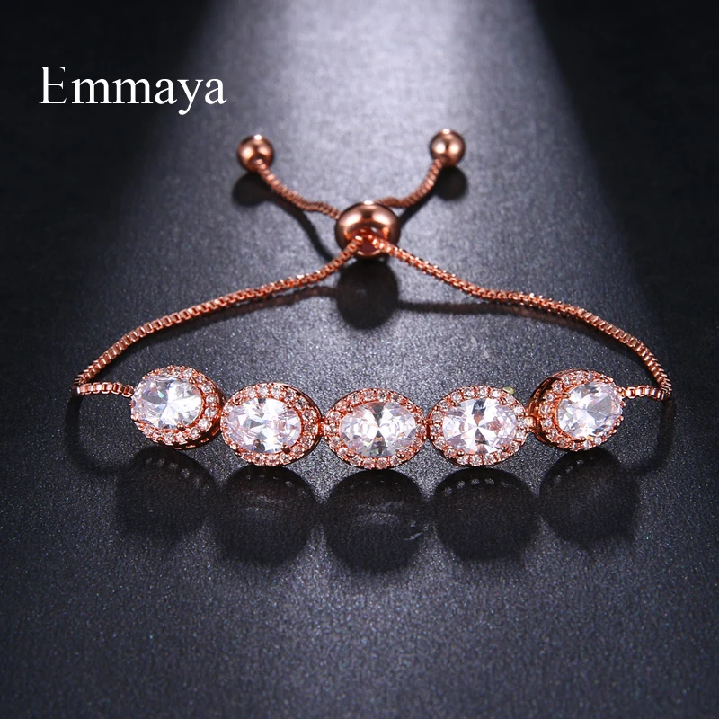 Новый милый Длинный регулируемый браслет EMMAYA с цирконом для женщин серебряный