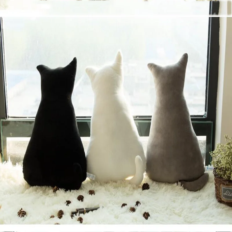 

1PC 45CM Back Cat Pillow Kitten Doll Sofa Pillow Cushion Cute Plush Animal Cartoon Children Toy Doll Plush Toy Birthday Gift