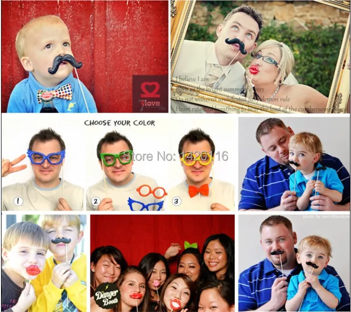 Набор из 4 шт. реквизит для Фотокабины свадьбы/вечерние Полимерная глина Усы на